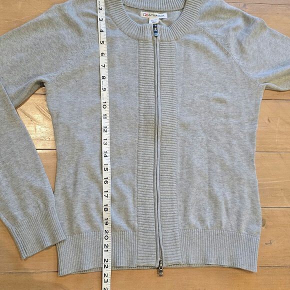 Cutter & Buck 100% Cotton Gray Full Zip Sweater XS – Timeless Knit Style NWT - Picture 9 of 9